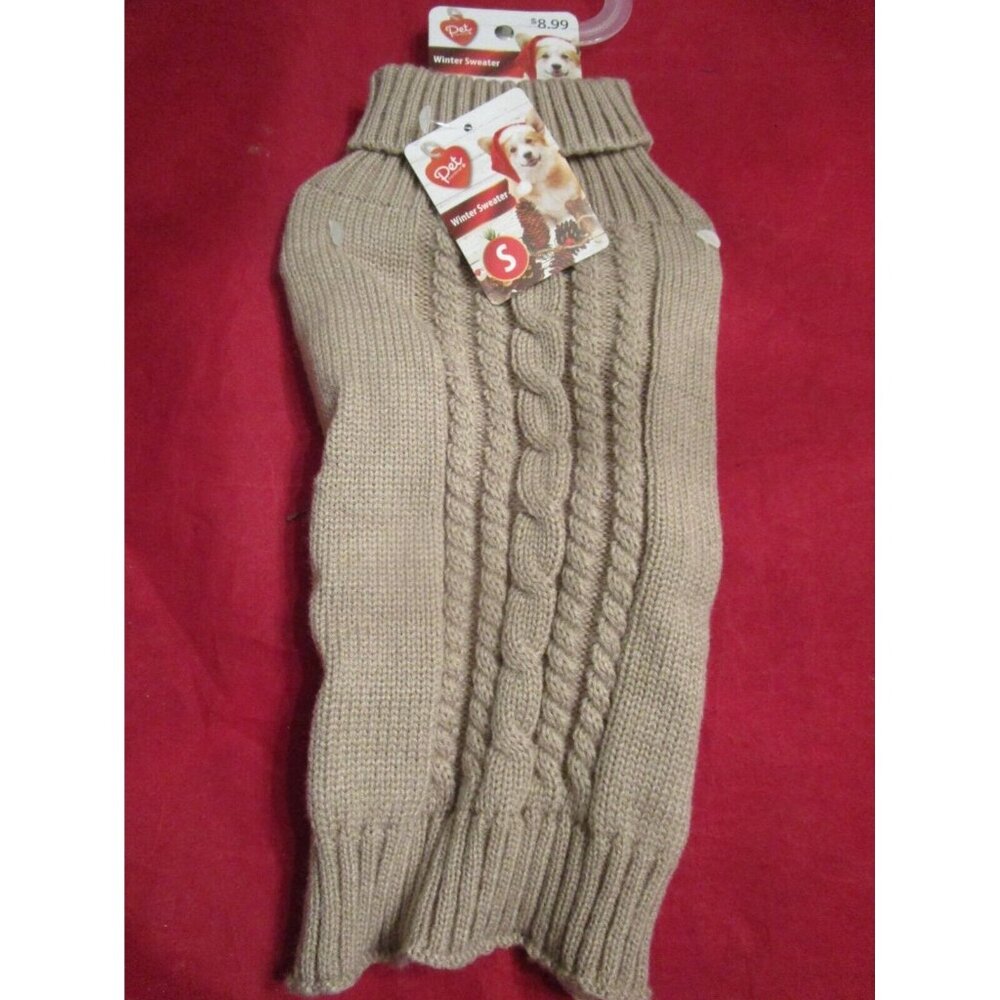 Pet Central Dog Winter Sweater Brown Sweater Small S
